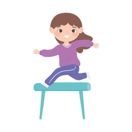 sport girl jumpingのイラスト素材