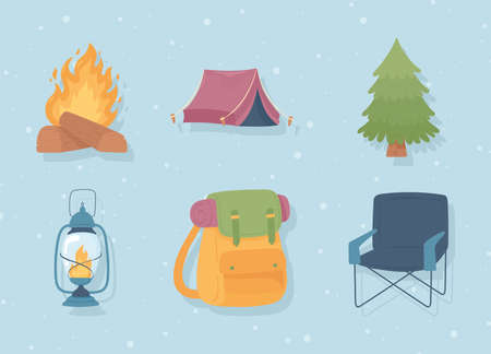 icons camping travelのイラスト素材
