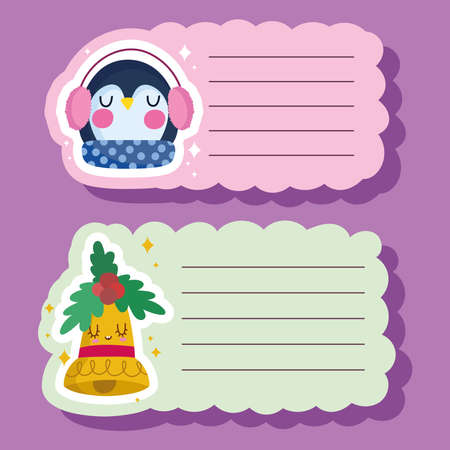 christmas gift tagsのイラスト素材
