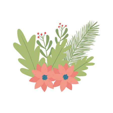 flowers with foliageのイラスト素材