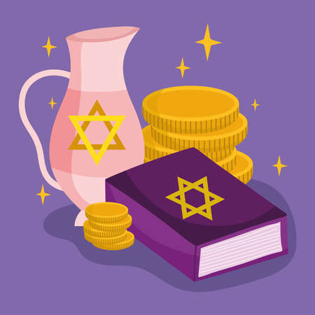 hanukkah celebration jewishのイラスト素材