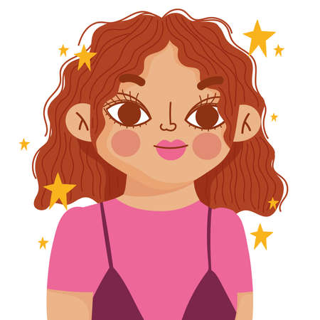 cartoon girl characterのイラスト素材