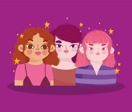 young women characterのイラスト素材