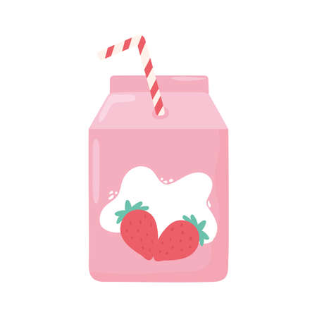 juice box with strawのイラスト素材
