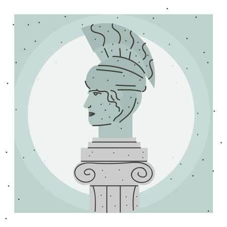 warrior on columnのイラスト素材