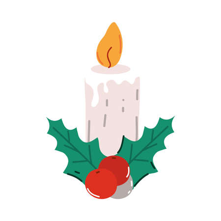 christmas candle decorationのイラスト素材