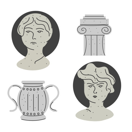 set of women greekのイラスト素材