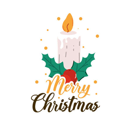 merry christmas candleのイラスト素材