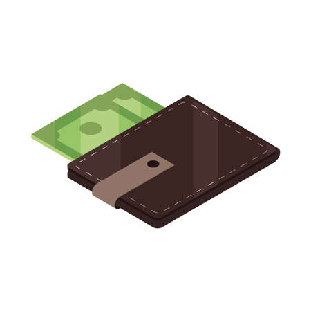 wallet with moneyのイラスト素材