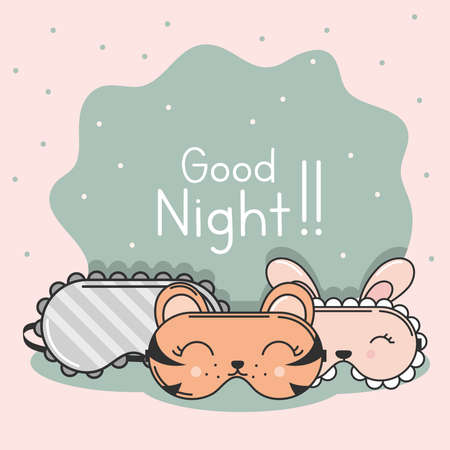 good night letteringのイラスト素材