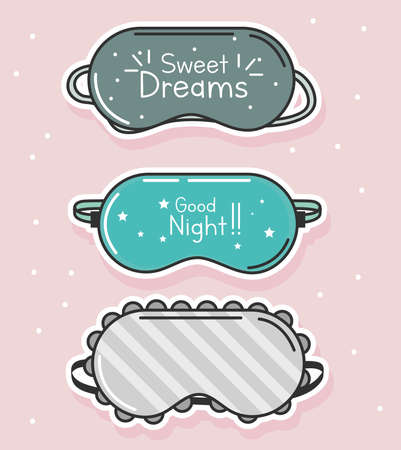 sleeping mask icon setのイラスト素材
