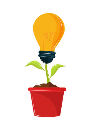 growing plant and bulbのイラスト素材