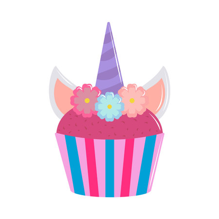 cupcake unicorn hornのイラスト素材