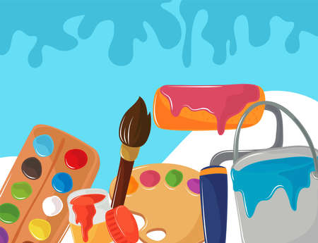 artist paint colorのイラスト素材