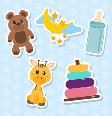 baby toys stickersのイラスト素材