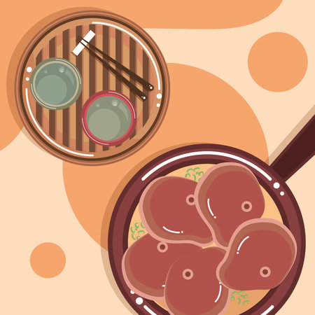 chinese food and drinkのイラスト素材