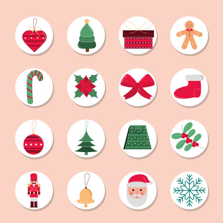 christmas season iconsのイラスト素材