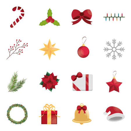 set of christmas seasonのイラスト素材