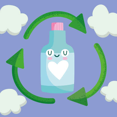 save the planet bottleのイラスト素材