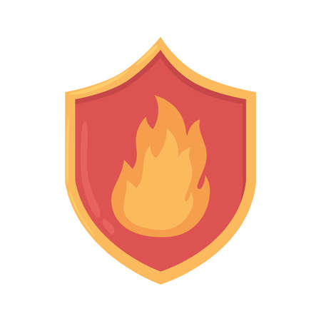 fire flame shieldのイラスト素材