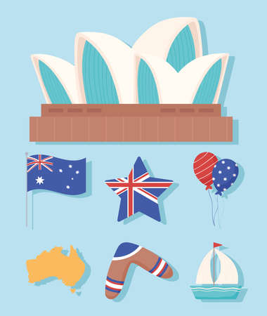 icon set of australiaのイラスト素材