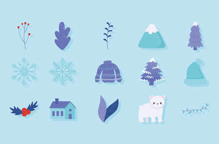 icons winter clothesのイラスト素材