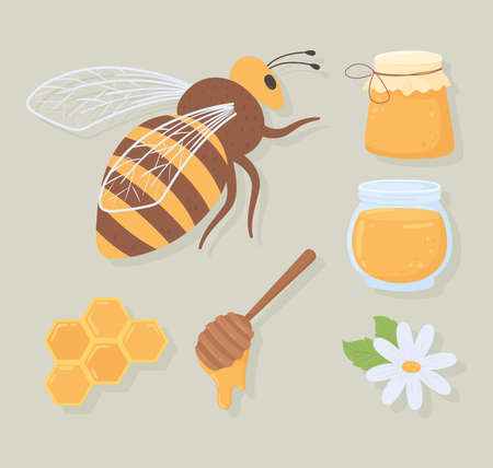 icons honey beeのイラスト素材
