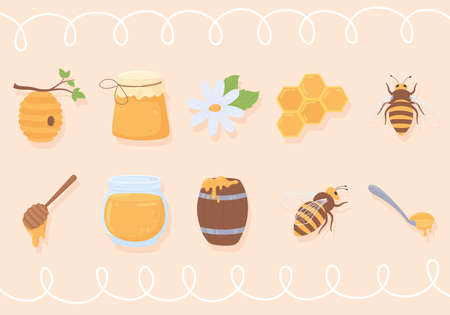 honey icon setのイラスト素材