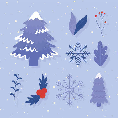 winter weather iconsのイラスト素材