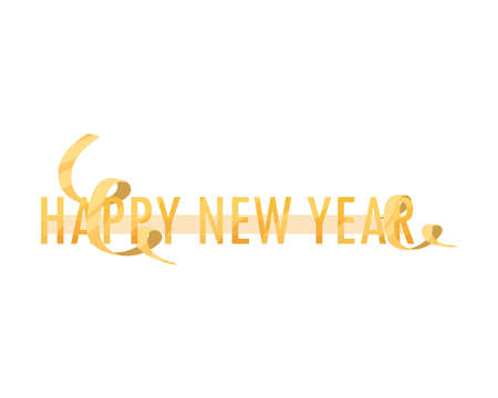 golden happy new yearのイラスト素材