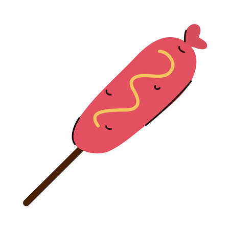 sausage in stickのイラスト素材
