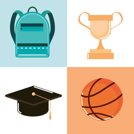 school icons setのイラスト素材