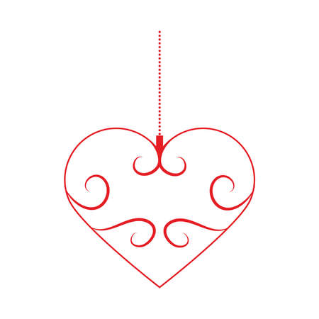 christmas hanging heartのイラスト素材