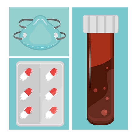 medical equipment iconsのイラスト素材