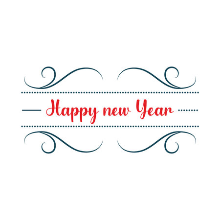 happy new year letteringのイラスト素材