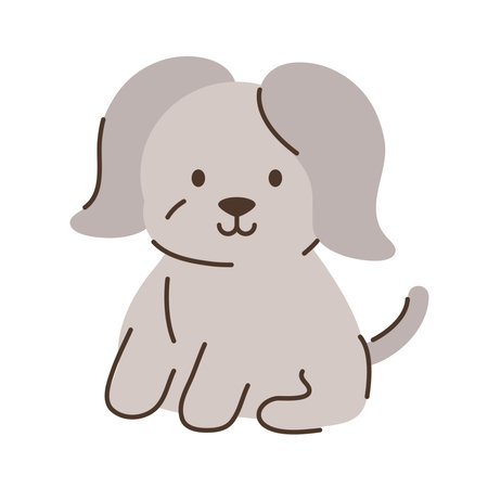 grey cute dog cuteのイラスト素材
