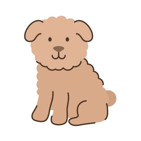 fluffy little dog cuteのイラスト素材