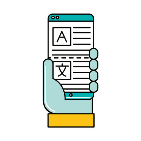 smartphone with translation appのイラスト素材