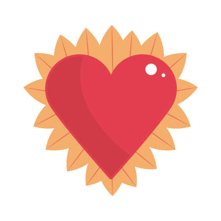 heart and decorationのイラスト素材