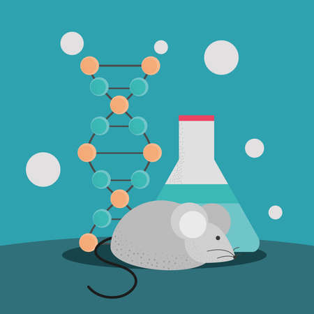 dna science experimentのイラスト素材