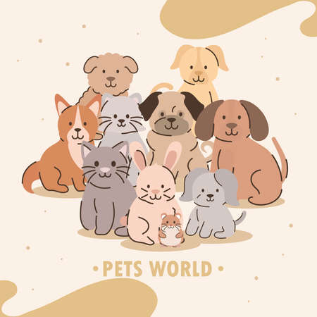 pets world posterのイラスト素材