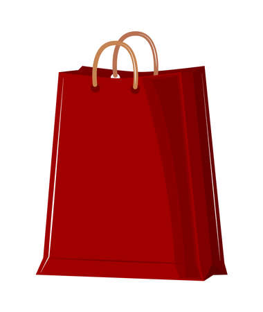 red paper shopping bagのイラスト素材