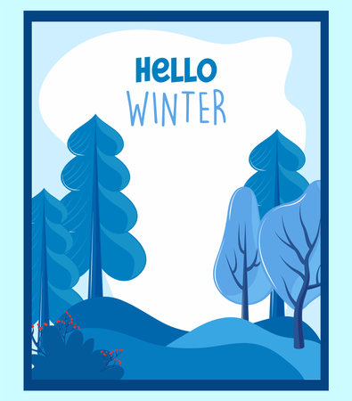 hello winter posterのイラスト素材