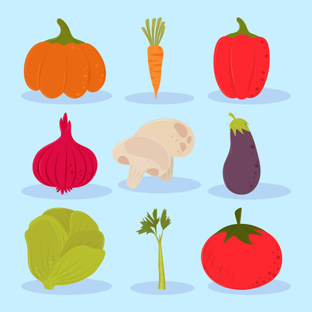 set fresh vegetablesのイラスト素材
