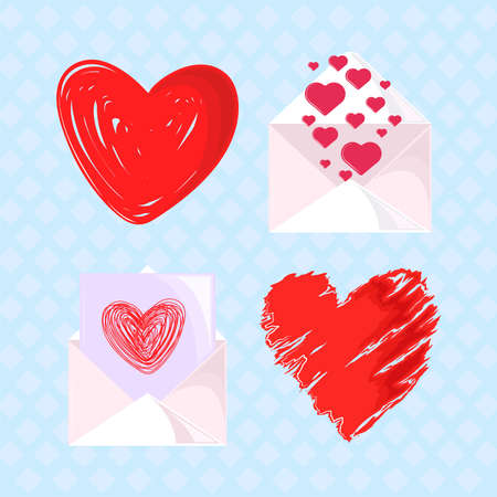 love you heartsのイラスト素材