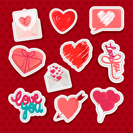 love you stickersのイラスト素材