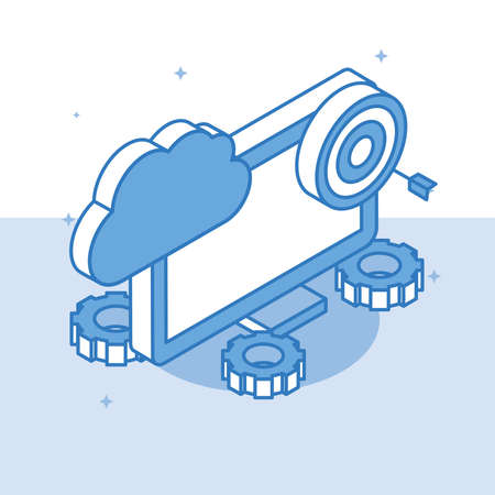 computer social mediaのイラスト素材