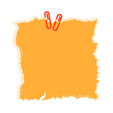 torn paper with clipsのイラスト素材