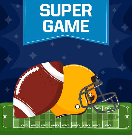 american football super gameのイラスト素材