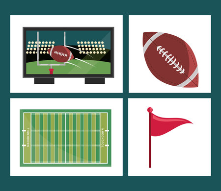 icons american footballのイラスト素材